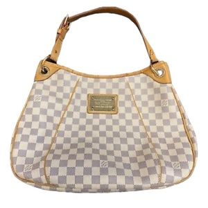 LOUIS VUITTON Authentic Galleria Shoulder Bag Damier Azur Canvas PM